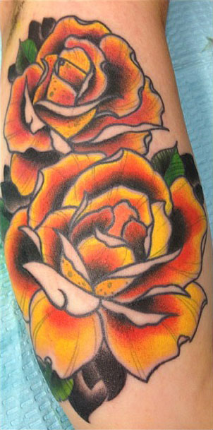 Arm Realistic Flower Tattoo by Black Rose Tattoo