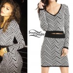 Zendaya: Zig-Zag Print Sweater & Skirt