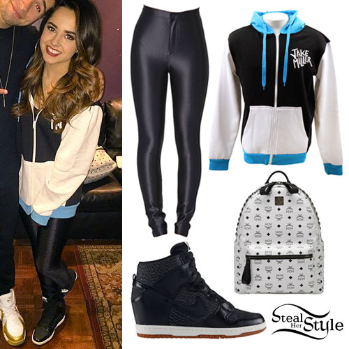 Becky G: Black & White Colorblock Hoodie
