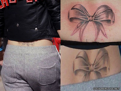 Cher Lloyd Bow Lower Back Tattoo