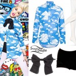 Gwen Stefani: Cloud Print Button-Up Shirt