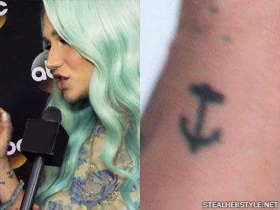 Kesha anchor wrist tattoo