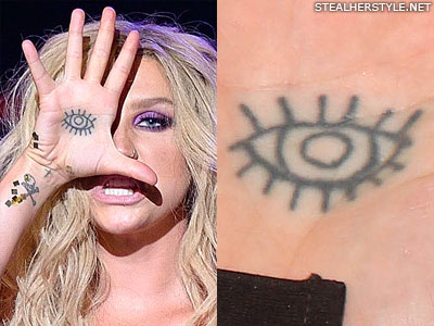 Kesha eye hand tattoo