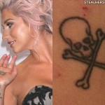 Kesha skull crossbones wrist tattoo