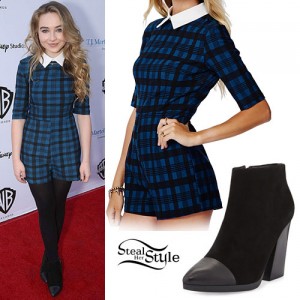Sabrina Carpenter Plaid Collared Romper