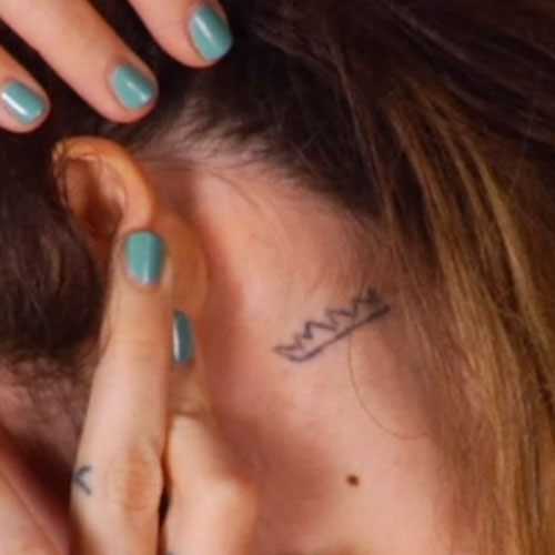Sky Ferreira Crown Behind Ear Tattoo | Steal Her Style