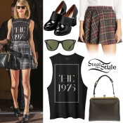 Taylor Swift: The 1975 Tank, Plaid Skirt | Steal Her Style