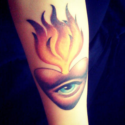 Tove Lo Eye Flame Heart Forearm Tattoo Steal Her Style