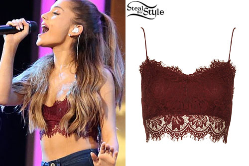 Ariana Grande: Burgundy Lace Bralet