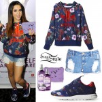 Becky G: Blue Roses Hoodie & Sneakers