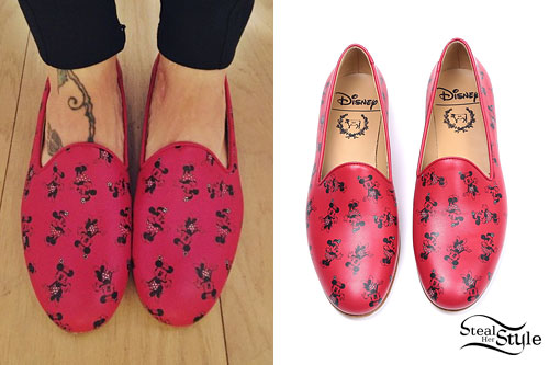 Christina Perri: Red Minnie Mouse Loafers