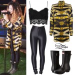 Ella Eyre: Belt Print Blouse, Rain Boots