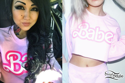 Melissa Marie Green: Pink 'Babe' Sweatshirt