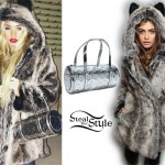 Pia Mia Perez: Fur Hooded Coat, Silver Bag