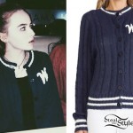 Sabrina Carpenter: Navy Blue Varsity Cardigan