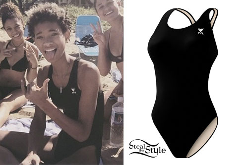 Willow Smith: Black One Piece Swimsuit