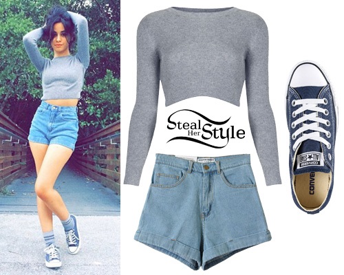 Camila Cabello: Crop Sweater, High-Waist Shorts | Steal Her Style