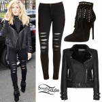 Ellie Goulding: Biker Jacket, Fringe Boots