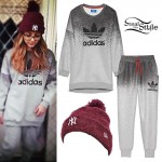 Jade Thirlwall: Yankees Beanie, Adidas Sweats