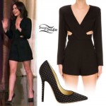 Lucy Hale: Cutout Romper, Studded Pumps