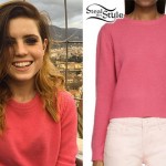 Sydney Sierota: Pink Cable Knit Sweater