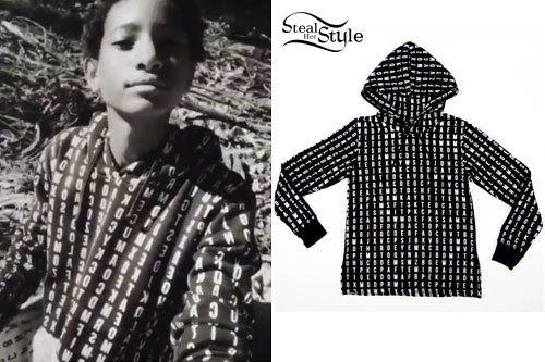 Willow Smith: Black Letter-Print Hoodie
