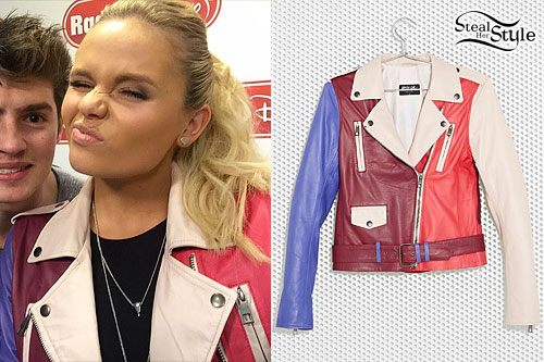 Alli Simpson: Pink Colorblock Leather Jacket