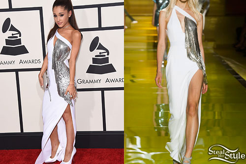 Ariana Grande In Versace - 2015 Grammy Awards - Red Carpet Fashion Awards