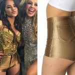 Becky G: Gold High-Waisted Shorts