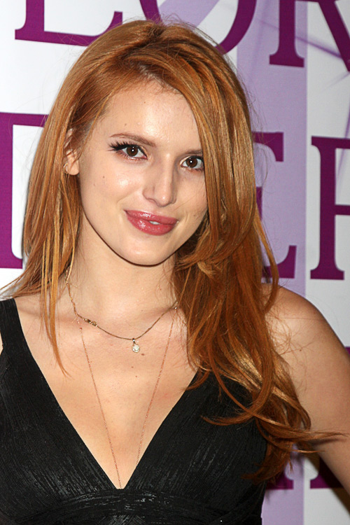 Bella Thorne Straight, Wavy Ginger Faux Sidecut, Long Layers Hairstyle ...