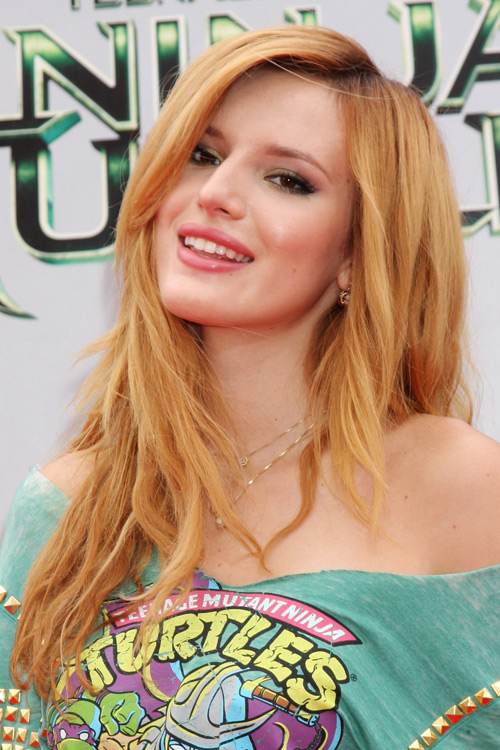 Bella Thorne Wavy Ginger Choppy Layers Messy Sideswept Bangs Hairstyle Steal Her Style