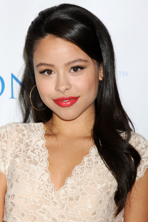 Cierra Ramirez Straight Dark Brown Faux Sidecut, Side Part Hairstyle ...