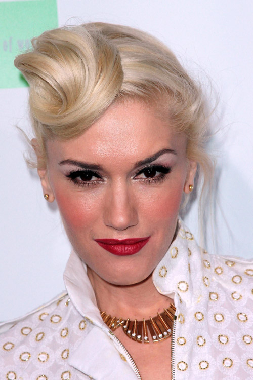 Gwen Stefani Straight Ash Blonde Retro, Twists, Updo Hairstyle | Steal ...