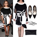 Jade Thirlwall: Monochrome Dress, Suede Pumps