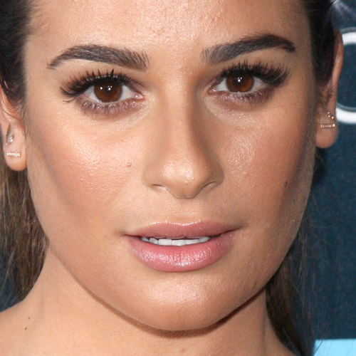 Lea Michele Makeup: Taupe Eyeshadow & Pale Pink Lipstick | Steal Her Style