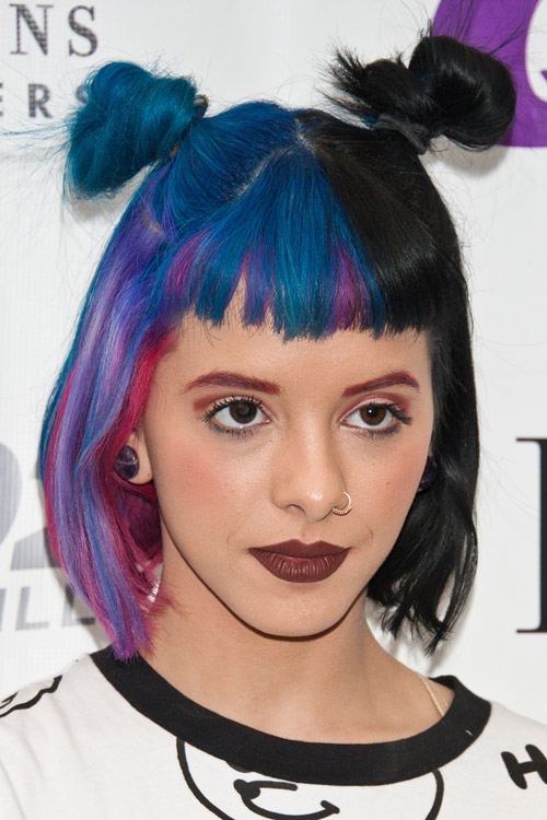 Melanie Martinez Straight Black, Blue, Purple Bob, Multiple Buns