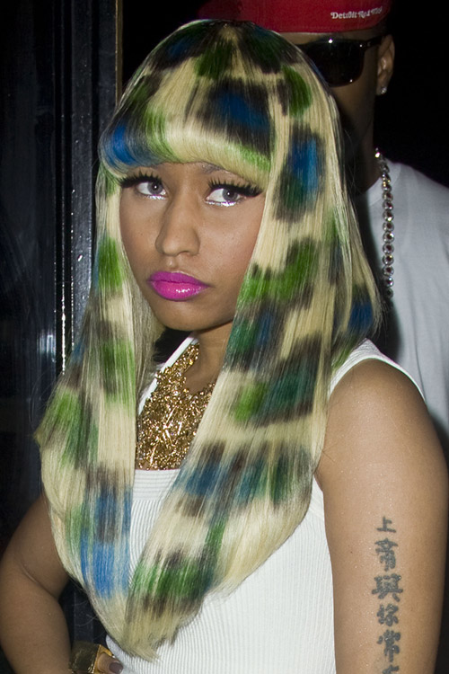 Nicki Minaj Straight Platinum Blonde Angled Bob, Blunt 