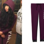 Nicki Minaj: Maroon 'PINK' Sweatpants