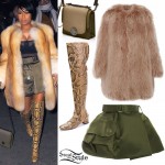 Nicki Minaj: Fur Coat, Military Skirt