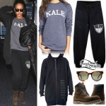 Rihanna: Kale Sweatshirt, Black Sweatpants