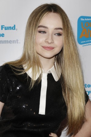 Sabrina Carpenter Straight Ash Blonde Angled, Flat-Ironed Hairstyle
