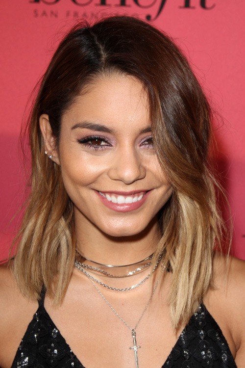 Vanessa Hudgens Straight Medium Brown Ombre Two Tone Hairstyle