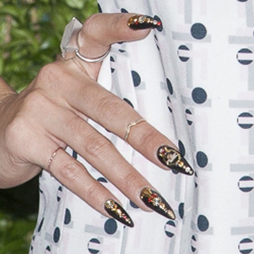 Vanessa Hudgens Black Nail Art Nails Steal Her Style