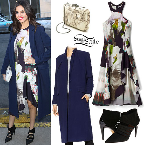 Victoria Justice: Floral Dress, Pointed Bootie