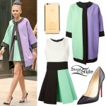 Zendaya: Mint Green Colorblock Cape & Dress