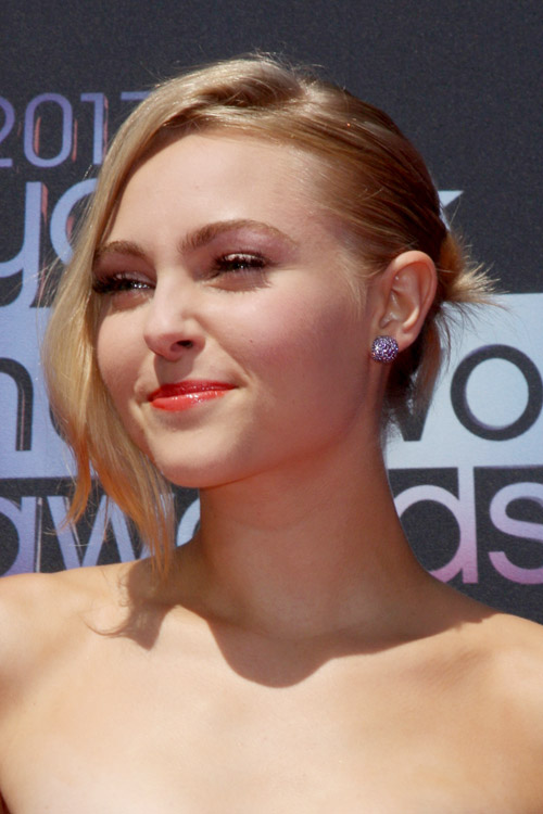 AnnaSophia Robb Straight Side Part, Updo Hairstyle  Steal 