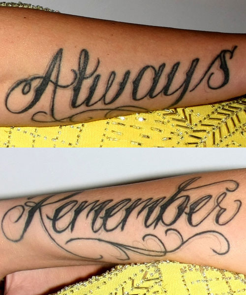 Tattoo uploaded by Jeff Blackwork • Forearm lettering odd to family •  Tattoodo