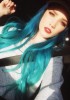 Halsey Wavy Blue Uneven Color Hairstyle | Steal Her Style