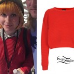 Hayley Williams: Red Ribbed Sweatshirt