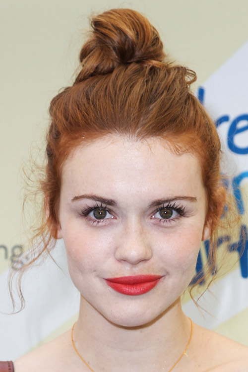 Holland Roden Wavy Ginger Bun, Messy, Updo Hairstyle 